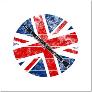 Clarinet UK Flag Britain Clarinetist British Musician Posters and Art